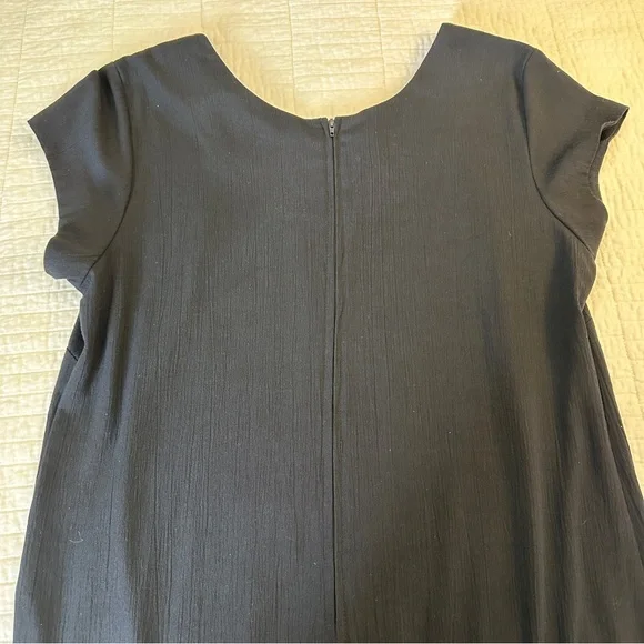 Vintage 80’s black Sz 12 Drop Waist Shift Dress Peplum by Stuart Alan - Picture 8 of 9